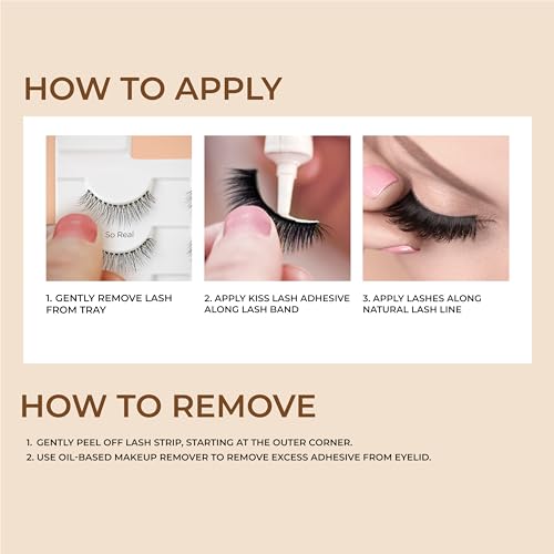 False Eyelashes 4 Pairs, Wispy Natural Look, Reusable, Ultra Thin Band – My Lash But Better