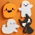 Halloween Wooden Sign Set for Tiered Tray Decor - Ghost Pumpkin Cat