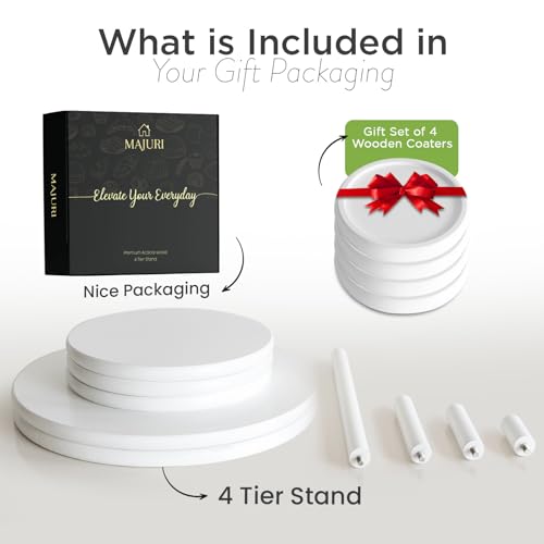 White 4-Tier Cupcake Stand Set for 50 Cupcakes - Party & Wedding Decor