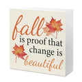 Fall Decor Sign - Rustic Wooden Square Wall Art for Home & Office