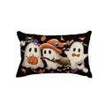 Halloween Ghost Wizard Throw Pillow Cover 12x20 Black Spooky Bat Pumpkin Cushion Case