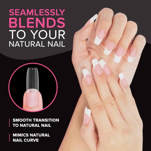 Clear Nail Tips for Gel & Acrylic Nails - 500 Pieces, 10 Sizes