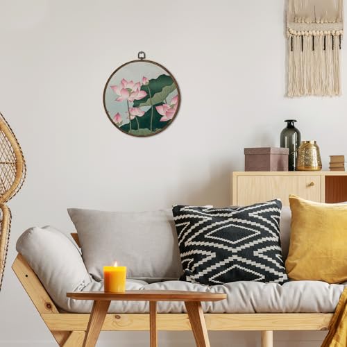 Lotus Flower Wall Art Decor - 10x10 Inch Framed Canvas for Living Room & Bathroom - Botanical Floral Wall Hanging - Yoga & Spa Style