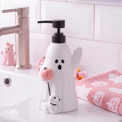 Ghost Puppy Soap Dispenser Ceramic 500ml - Halloween Bathroom Decor