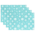 Snowflake Turquoise Placemats Set of 4 Christmas Table Mats - Aqua Winter Decor