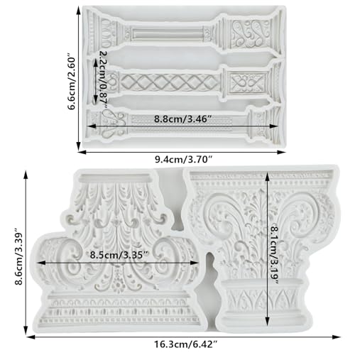 Roman Column Silicone Mold Greek Pillars Cake Decorating Set - Style B