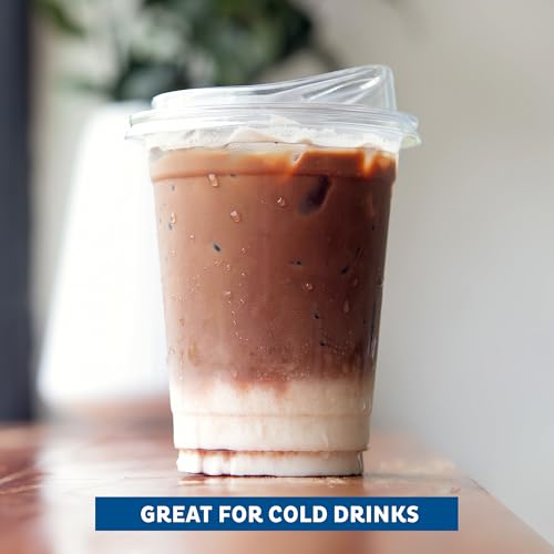 16 oz Disposable Plastic Cups with Strawless Sip Lids - 100 Pack Clear Tumblers for Parties