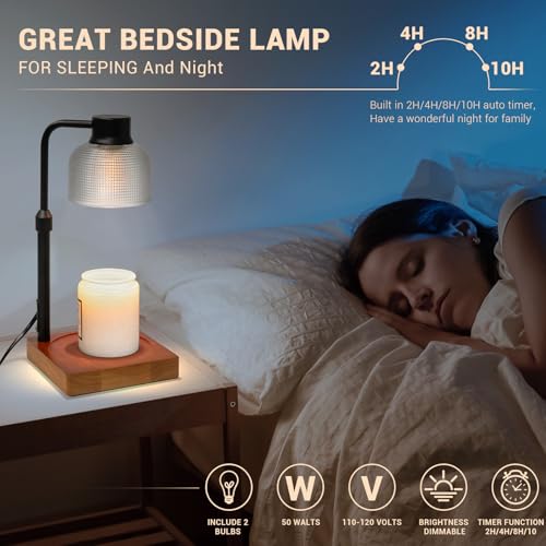 Candle Warmer Lamp with Timer - Brown, Safe Flameless Wax Warmer for Home and Gift