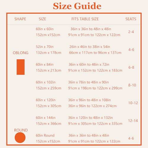 Waterproof Gingham Tablecloth - Black & Orange Checkered Fabric, 102" x 60" Rectangular for Indoor Outdoor Dining