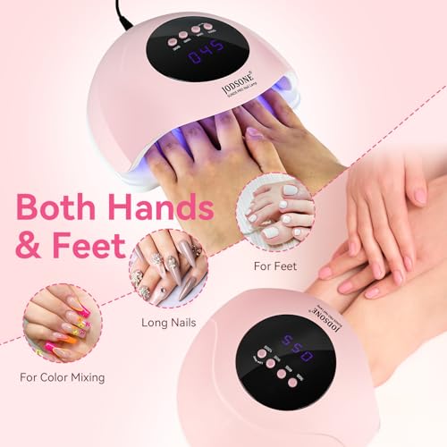 JODSONE UV LED Nail Lamp with 4 Timer Settings Auto Sensor Pink M50009