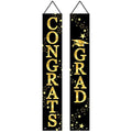 Black & Gold Graduation Door Banner Set - Indoor Outdoor Porch Signs