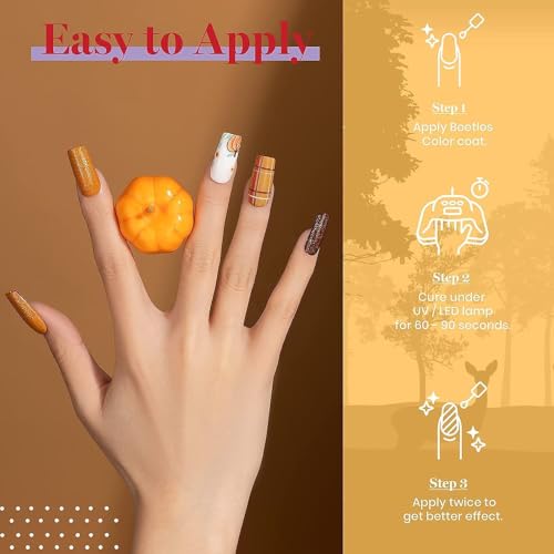 Beetles Fall Gel Nail Polish Set - 6 Shimmer Colors, Candy Corn Variation