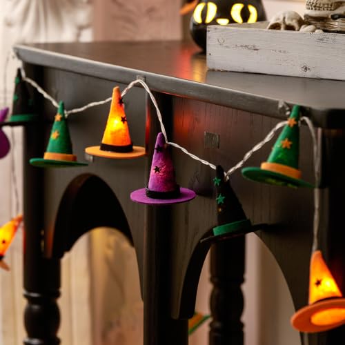Halloween Witch Hat String Lights - 9.8ft 20 LED Decorative Lights for Party & Home Decor