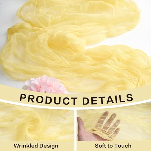 Yellow Cheesecloth Table Runner - 10Ft Rustic Boho Wedding & Holiday Decor