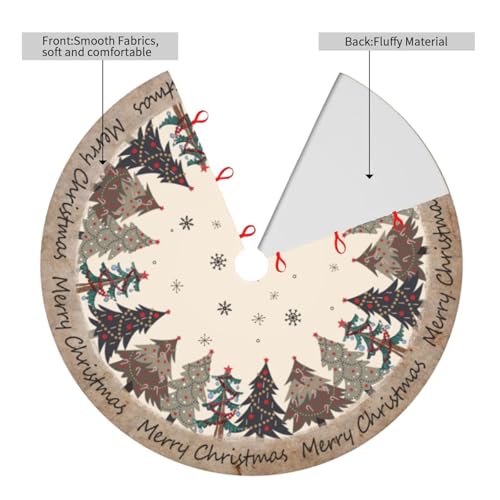 Christmas Tree Skirt 36 Inch Faux Plush Holiday Decor - Odfovowo Variation 3