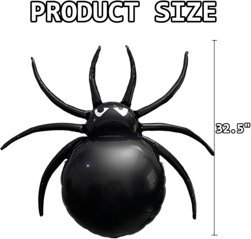 4Pcs Halloween Inflatable Spider Balloons - 32.5 Inch Outdoor Decorations