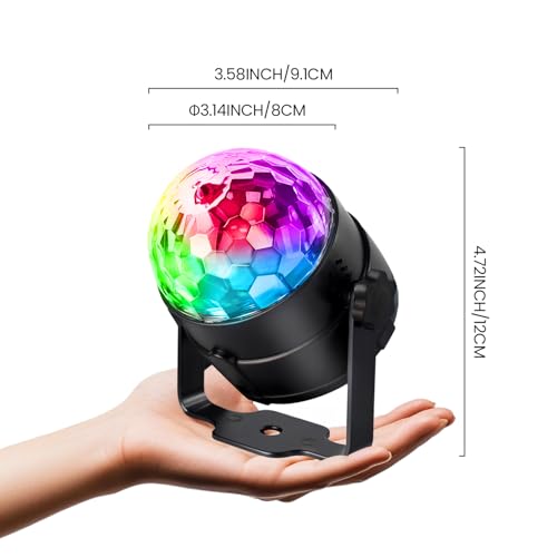 3 Pack Disco Ball Party Lights - Sound Activated LED Stage Lights with 7 Modes & Remote