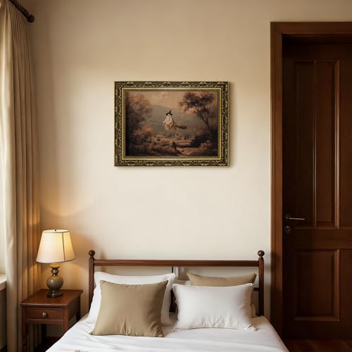 Halloween Ghost Wall Art Canvas Poster Broom Ghost Variation 15.7x23.6 inches