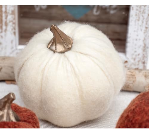 12-Piece Fall Pumpkin Decor Set - Felt Artificial Pumpkins for Autumn and Thanksgiving