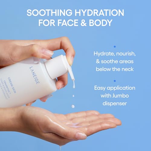 LANEIGE Cream Skin Toner & Moisturizer Refill: Lightweight Refillable Korean Milky Toner with Ceramide & Peptide for Hydration, Firming, & Barrier Support