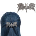 Halloween Bat Wing Hair Clips - Gothic Silver Hair Barrettes, Style 9