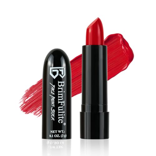 Red Face Paint Stick for Halloween - Vibrant Oil-Based 0.1 Oz - Buildable & Waterproof