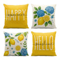 18x18 Summer Lemon Throw Pillow Covers Set of 4 - Farmhouse Home Decor