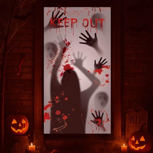 Halloween Bloody Door Banner - Horror Scene Decor for Doors & Walls
