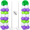 Light Inspired Year Balloon Column Stand Kit - Green, Purple & White Birthday Decor