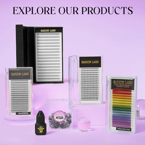 Rainbow C Curl Lash Extensions - 0.07mm Thickness, 8mm Length, Classic Volume