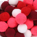 Fuzzy Pom Poms Balls - Red Series 1 Inch/25mm Mini Craft Decorations - 108 Pcs