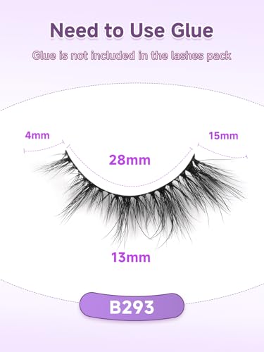 EVENTILL Cat Eye 15MM Wispy False Eyelashes - Natural 3D Volume, Thin Band, Reusable