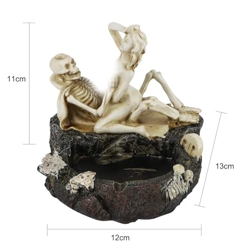 Halloween Skull Ashtray with Skeleton Pot - Resin Skeleton Decor Styel 1
