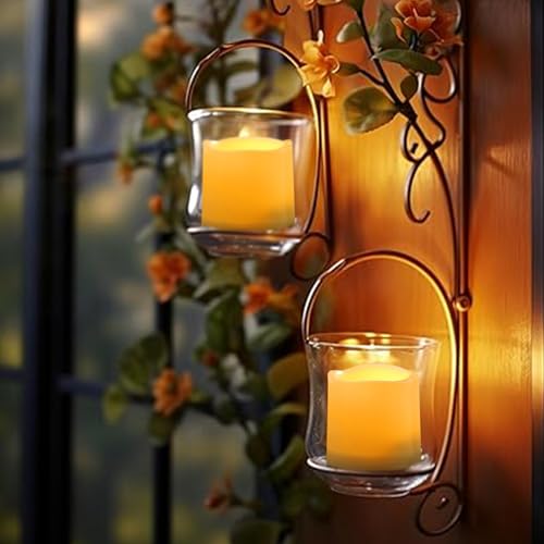 Outdoor Waterproof Flameless Candle Set with Timer - White 3x3 Inches, 6 Pack