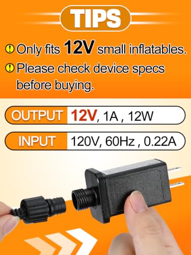 Aulock 12V 1A Power Supply for Inflatable Decorations - Black 3 Pack