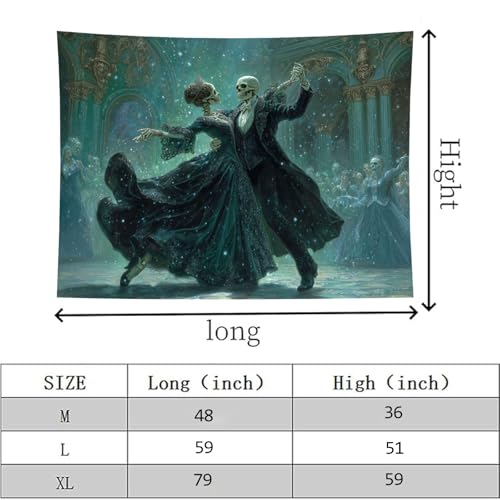 Skeleton Dancer Gothic Tapestry Wall Hanging - Personalized Background, 78.7 x 59.1 Inches
