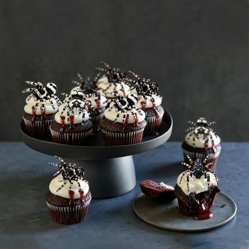 Edible Halloween Spider Cupcake Toppers - Realistic Design 21, 60 Pack