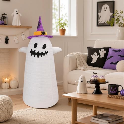 Halloween Ghost Decorations Collapsible 3FT Lighted Ghost with 8 Modes & Timer - Outdoor Indoor Yard Porch Party Decor - Variation: Ghost