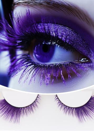 Colorful Cat Eye False Lashes 5 Pairs - Purple Variation for Party & Halloween