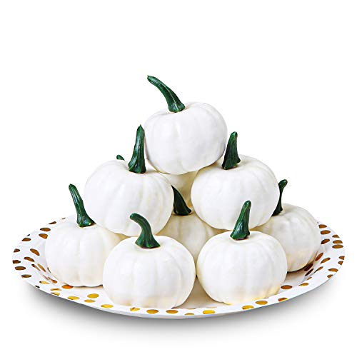 White Mini Artificial Pumpkins 36 Pack Fall Harvest Decor for Home & Parties