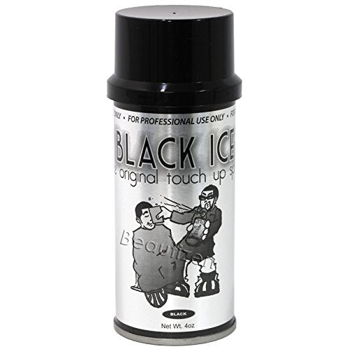Black Ice Hair Touch Up Spray 4 oz - Conceals Bald Spots & Fades