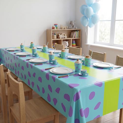 Monster Theme Pink Bow Plastic Tablecloth - 6 Pcs Coquette Party Supplies