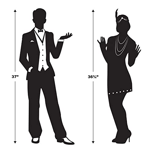 Great 20's Silhouettes Party Decorations - 6-Pack Roaring 20's Cutouts for Gatsby Theme