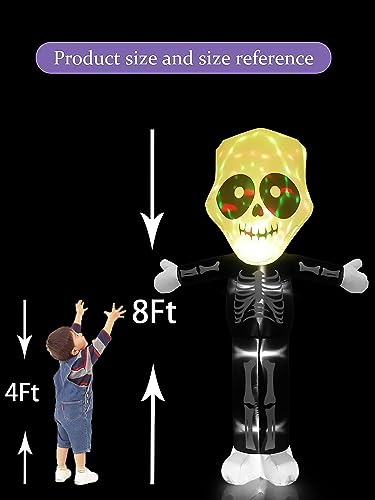 Halloween Inflatable Ghost Skull with LED Lights and Skeleton Variation