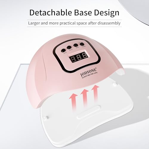 Pink UV LED Nail Lamp for Gel Polish - Manicure Curing Light with 4 Timers & Auto Sensor