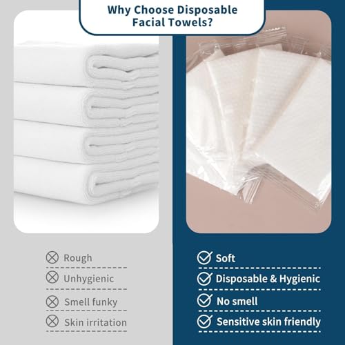 Disposable Face Towels 50pcs Travel-Size Soft Lint-Free Cleansing Wipes