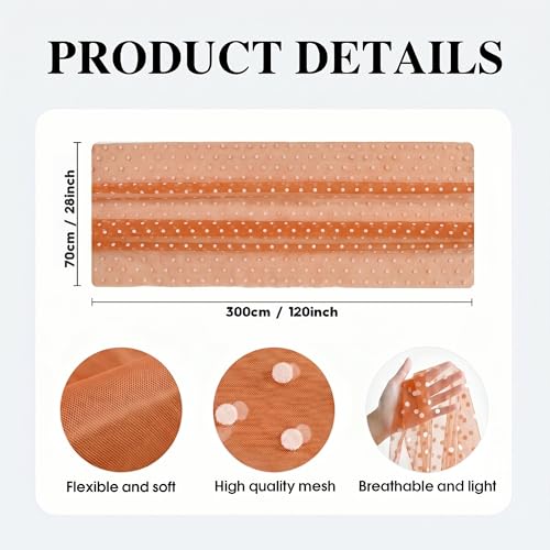 Caramel Gauze Flocking Table Runner 28 x 120 Inches for Fall Weddings & Events