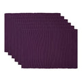 Eggplant 13x19 Inch Ribbed Cotton Placemat Set of 6