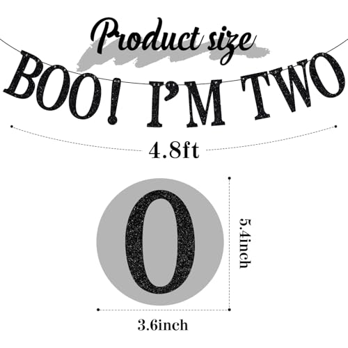 Halloween Second Birthday Banner - Boo I'm Two Spooky Party Decorations