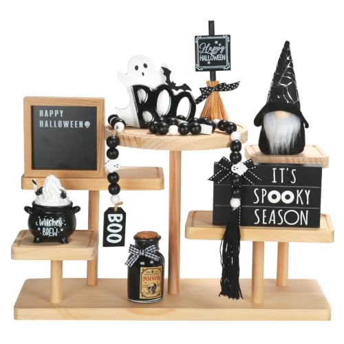 Halloween Tiered Tray Decor Set - 8 Pieces for Indoor Seasonal Display